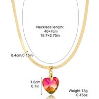 Simple Style Heart Shape Artificial Crystal Alloy Plating Inlay Artificial Gemstones Women's Pendant Necklace sku image 6