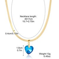 Simple Style Heart Shape Artificial Crystal Alloy Plating Inlay Artificial Gemstones Women's Pendant Necklace sku image 7