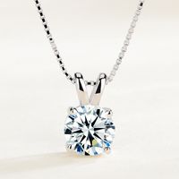 Simple Style Square Sterling Silver Plating Inlay Zircon Pendant Necklace main image 1
