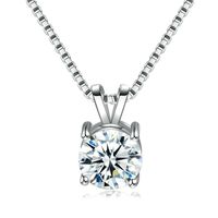 Style Simple Carré Argent Sterling Placage Incruster Zircon Pendentif main image 3