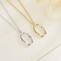 Simple Style Square Sterling Silver Plating Pendant Necklace main image 1