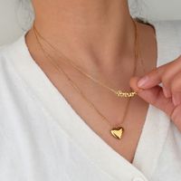 Casual Glam Modern Style Animal Heart Shape Stainless Steel Plating Inlay Shell Zircon Gold Plated Layered Necklaces Pendant Necklace main image 3