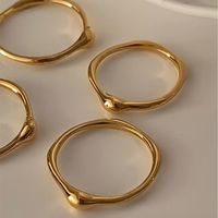 Simple Style Solid Color Stainless Steel Gold Plated Rings In Bulk main image 2