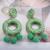 1 Pair Ethnic Style Round Braid Metal Drop Earrings sku image 2