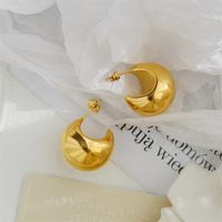 1 Pair Simple Style Solid Color Plating Stainless Steel Gold Plated Earrings sku image 8