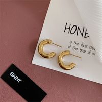1 Pair Simple Style Solid Color Plating Stainless Steel Gold Plated Earrings sku image 3