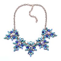 Exaggerated Flower Alloy Inlay Rhinestones Women's Earrings Necklace sku image 1