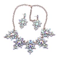 Exaggerated Flower Alloy Inlay Rhinestones Women's Earrings Necklace main image 6