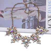 Exaggerated Flower Alloy Inlay Rhinestones Women's Earrings Necklace sku image 3
