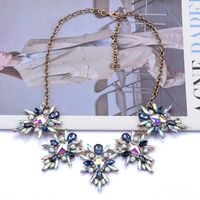 Exaggerated Flower Alloy Inlay Rhinestones Women's Earrings Necklace sku image 5