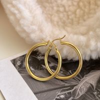 1 Pair Simple Style Solid Color Plating Sterling Silver Gold Plated Earrings main image 3