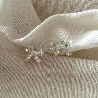 1 Pair Simple Style Bow Knot Plating Sterling Silver Gold Plated Ear Studs main image 4