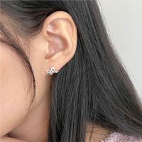 1 Pair Simple Style Bow Knot Plating Sterling Silver Gold Plated Ear Studs main image 3