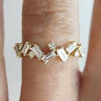 Simple Style Square Copper Inlay Zircon Rings sku image 6
