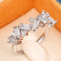 Simple Style Square Copper Inlay Zircon Rings main image 3