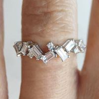 Simple Style Square Copper Inlay Zircon Rings sku image 1