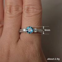 Simple Style Round Copper Inlay Zircon Rings main image 3