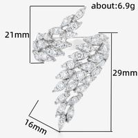 Style Simple Feuilles Le Cuivre Incruster Zircon Anneaux main image 4