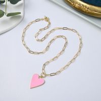 Vacation Heart Shape Flower Soft Clay Copper Women's Pendant Necklace sku image 4