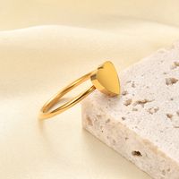 304 Stainless Steel Gold Plated Simple Style Solid Color Rings main image 1