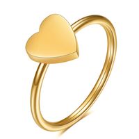 304 Stainless Steel Gold Plated Simple Style Solid Color Rings sku image 2