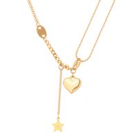 Casual Glam Modern Style Animal Heart Shape Stainless Steel Plating Inlay Shell Zircon Gold Plated Layered Necklaces Pendant Necklace sku image 3