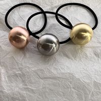 Simple Style Round Solid Color Alloy Plating Hair Tie main image 3