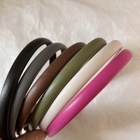 Simple Style Solid Color Leather Hair Band main image 4