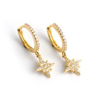 1 Pair Ig Style Casual Star Plating Inlay Sterling Silver Zircon Drop Earrings main image 5