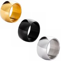 Punk Simple Style Solid Color Titanium Steel Plating Unisex Wide Band Ring main image 1