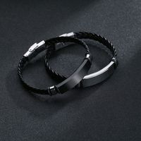 Streetwear Solid Color Stainless Steel Plating Men's Bangle main image 3