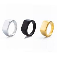 Punk Simple Style Solid Color Titanium Steel Plating Unisex Wide Band Ring main image 5