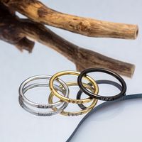 Einlege Zirkon Ringe Aus Titanium Stahl Im Einfachen Stil main image 1