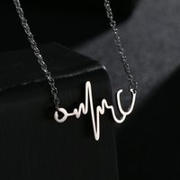 Elegant Lady Electrocardiogram Stainless Steel Pendant Necklace main image 3