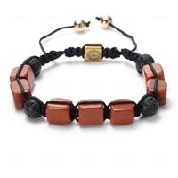 Retro Simple Style Rectangle Natural Stone Agate Unisex Bracelets sku image 1