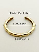 Classic Style Commute Solid Color 304 Stainless Steel 14K Gold Plated Cuff Bracelets In Bulk main image 2