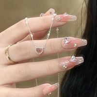 Elegant Sweet Heart Shape Butterfly Bow Knot Artificial Crystal Alloy Plating Inlay Zircon Women's Pendant Necklace main image 3