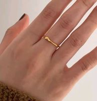 Einfarbige Edelstahl-vergoldete Ringe Im Einfachen Stil In Loser Schüttung main image 1