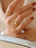 Simple Style Solid Color Stainless Steel Rings In Bulk main image 3