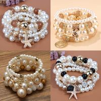 Vacation Starfish Artificial Pearl Alloy Wholesale Bracelets main image 1