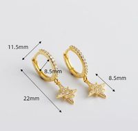 1 Pair Ig Style Casual Star Plating Inlay Sterling Silver Zircon Drop Earrings main image 2