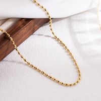 Elegant Simple Style Solid Color Stainless Steel 18k Gold Plated Necklace sku image 3