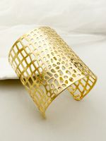 Classic Style Streetwear Irregular 304 Stainless Steel 14K Gold Plated Cuff Bracelets In Bulk sku image 1