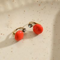 1 Pair Vintage Style Leaf Water Droplets Enamel Inlay Alloy Natural Stone Shell Drop Earrings sku image 1