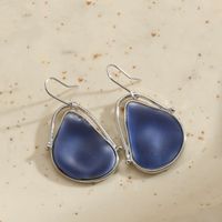 1 Pair Vintage Style Leaf Water Droplets Enamel Inlay Alloy Natural Stone Shell Drop Earrings sku image 2