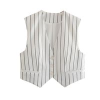 Women's Long Sleeve Blazers Pocket Business Stripe sku image 3