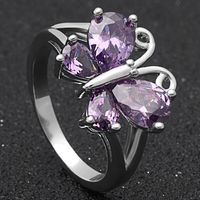Wholesale Jewelry Ig Style Casual Butterfly Alloy Rhinestones Plating Inlay Rings sku image 10