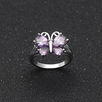 Wholesale Jewelry Ig Style Casual Butterfly Alloy Rhinestones Plating Inlay Rings main image 2
