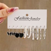 1 Jeu Décontractée Style Moderne Forme De Cœur Papillon Placage Incruster Alliage Perle Boucles D'oreilles Cerceau Boucles D'oreilles main image 8