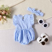 Casual Solid Color Printing Cotton Blend Polyester Baby Rompers main image 3